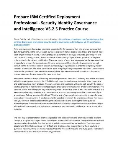 C1000-061: IBM Certified Deployment Professional - Security Identity Governance and Intelligence