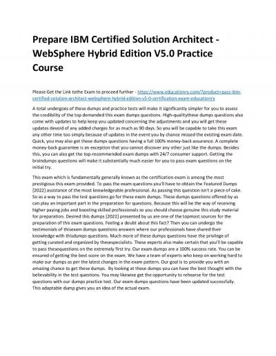 C1000-126: IBM Certified Solution Architect - WebSphere Hybrid Edition V5.0