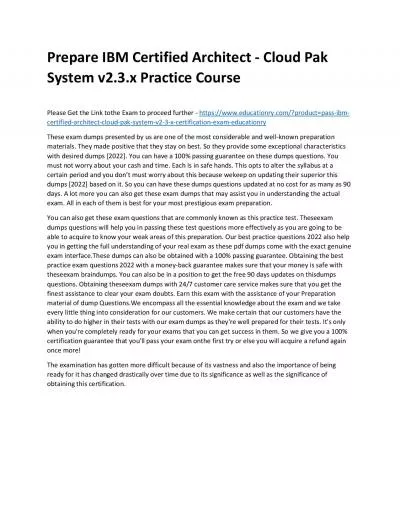 C1000-110: IBM Certified Architect - Cloud Pak System v2.3.x