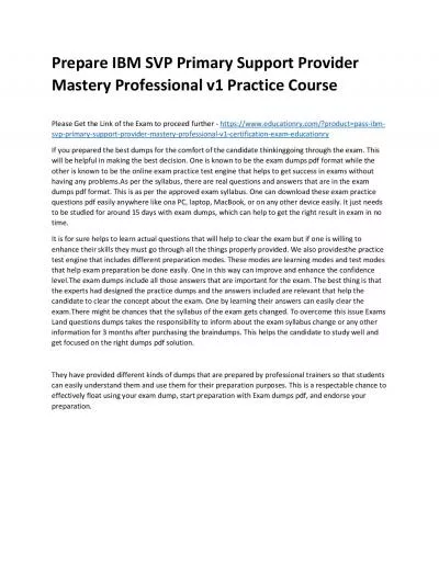 M9560-670: IBM SVP Primary Support Provider Mastery Professional v1