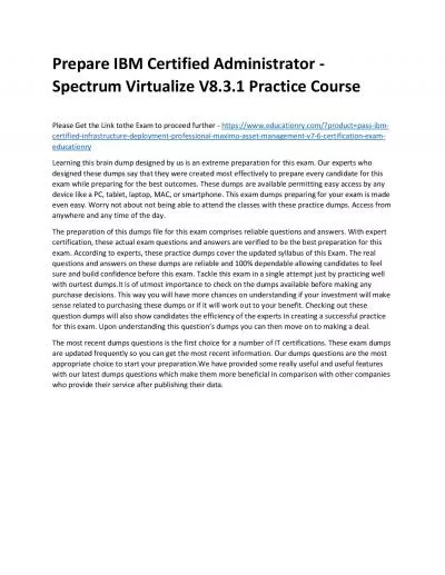 C1000-089: IBM Certified Administrator - Spectrum Virtualize V8.3.1