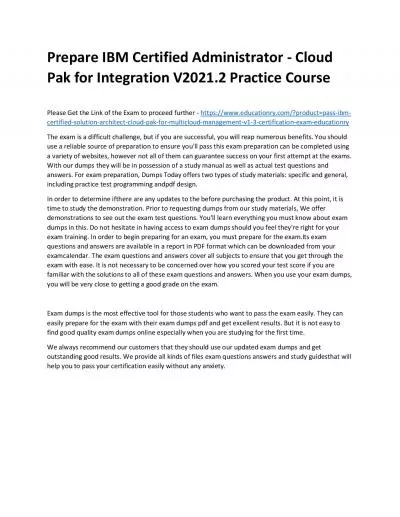 C1000-130: IBM Certified Administrator - Cloud Pak for Integration V2021.2