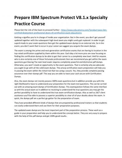 S1000-010: IBM Spectrum Protect V8.1.x Specialty