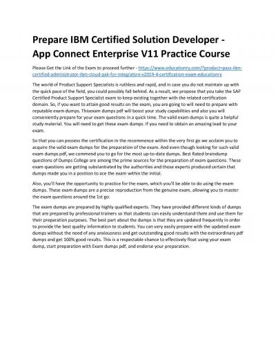 C1000-056: IBM Certified Solution Developer - App Connect Enterprise V11