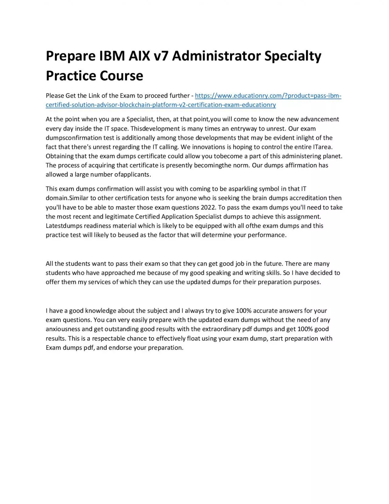 PDF-S1000-007: IBM AIX v7 Administrator Specialty