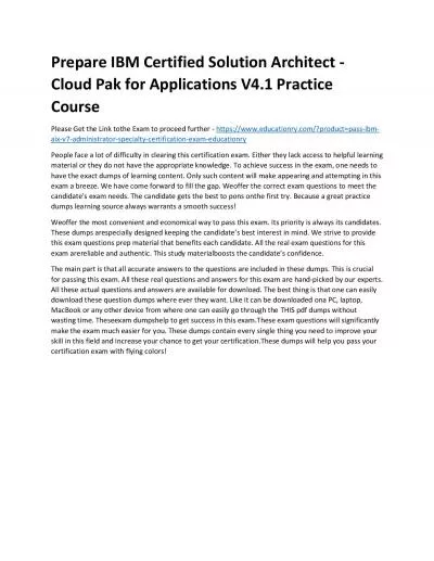 C1000-087: IBM Certified Solution Architect - Cloud Pak for Applications V4.1