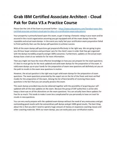 C1000-0854 IBM Certified Associate Architect - Cloud Pak for Data V3.x