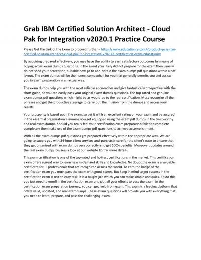 C1000-093: IBM Certified Solution Architect - Cloud Pak for Integration v2020.1