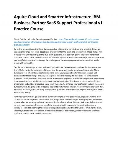 P9560-718: Cloud and Smarter Infrastructure IBM Business Partner SaaS Support Professional v1