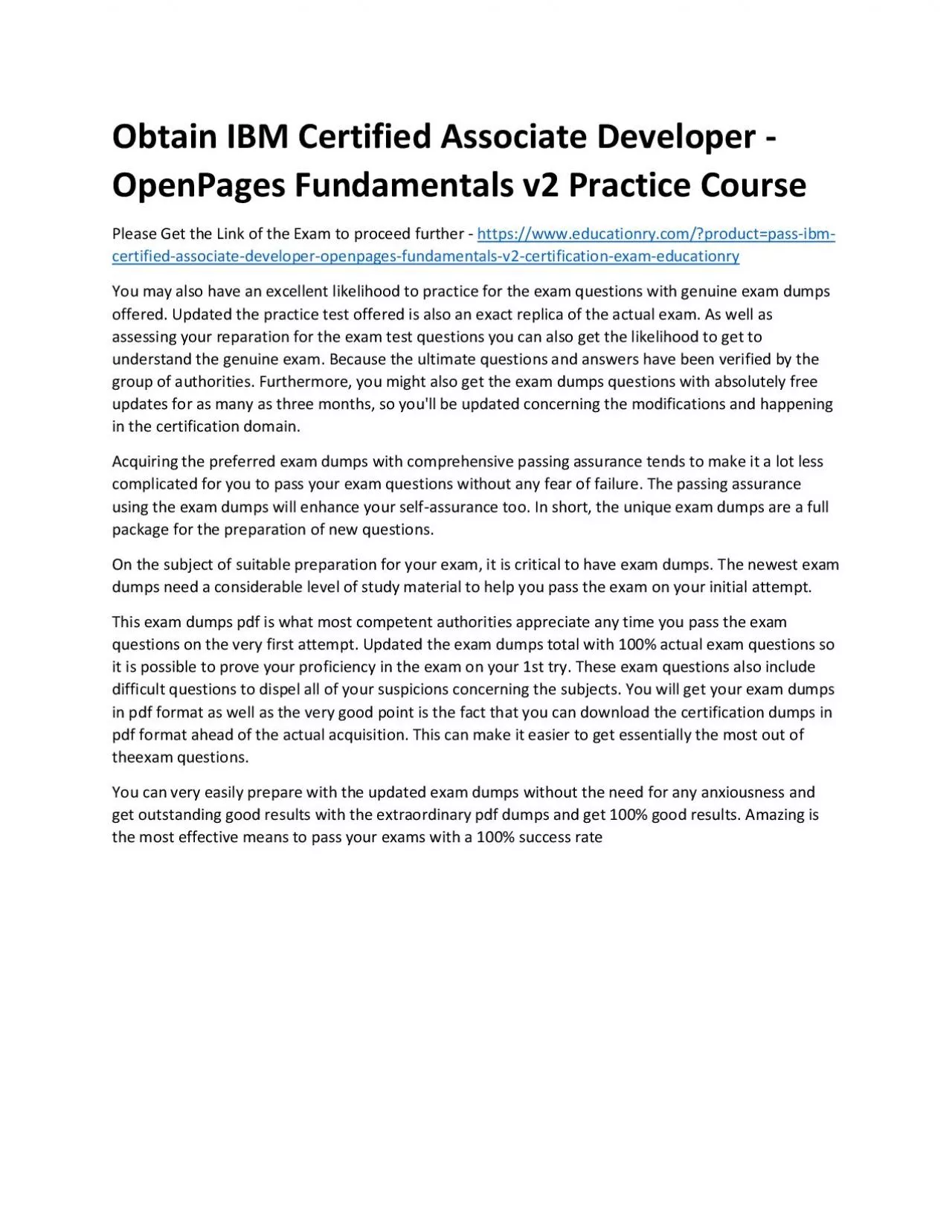 PDF-C1000-027: IBM Certified Associate Developer - OpenPages Fundamentals v2