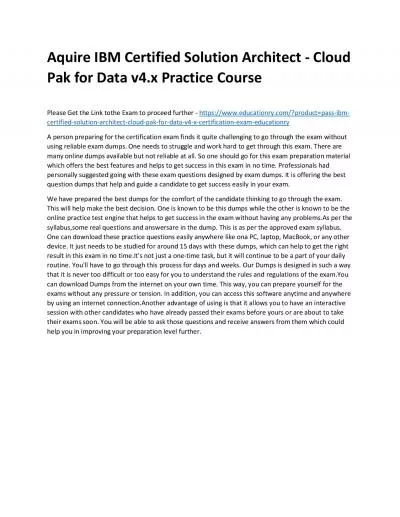 C1000-136: IBM Certified Solution Architect - Cloud Pak for Data v4.x