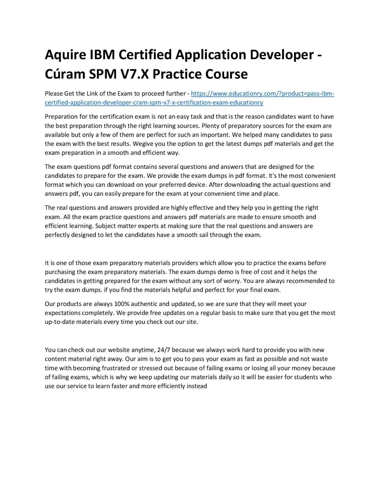 PDF-C1000-004: IBM Certified Application Developer - Cúram SPM V7.X