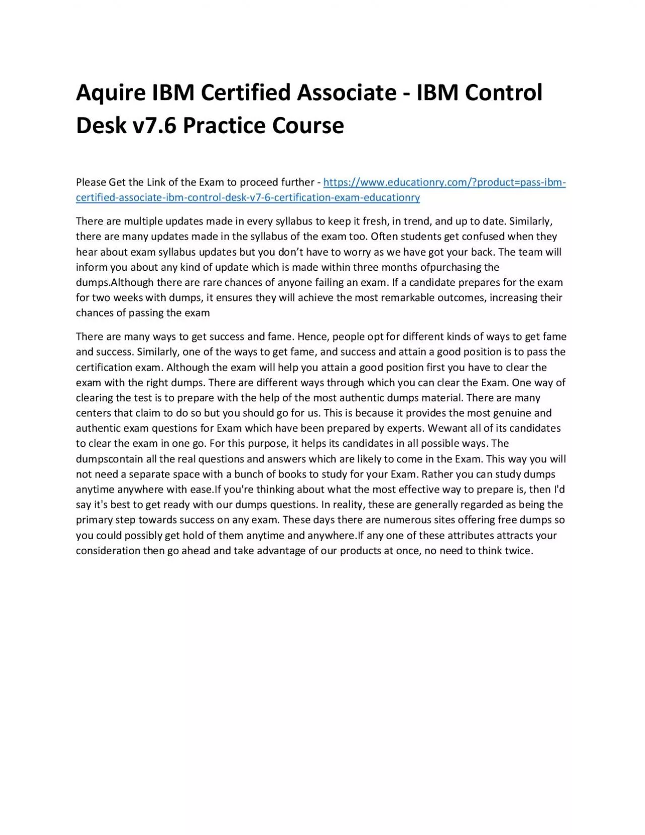 PDF-C9560-680: IBM Certified Associate - IBM Control Desk v7.6