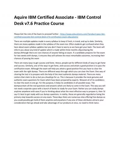 C9560-680: IBM Certified Associate - IBM Control Desk v7.6