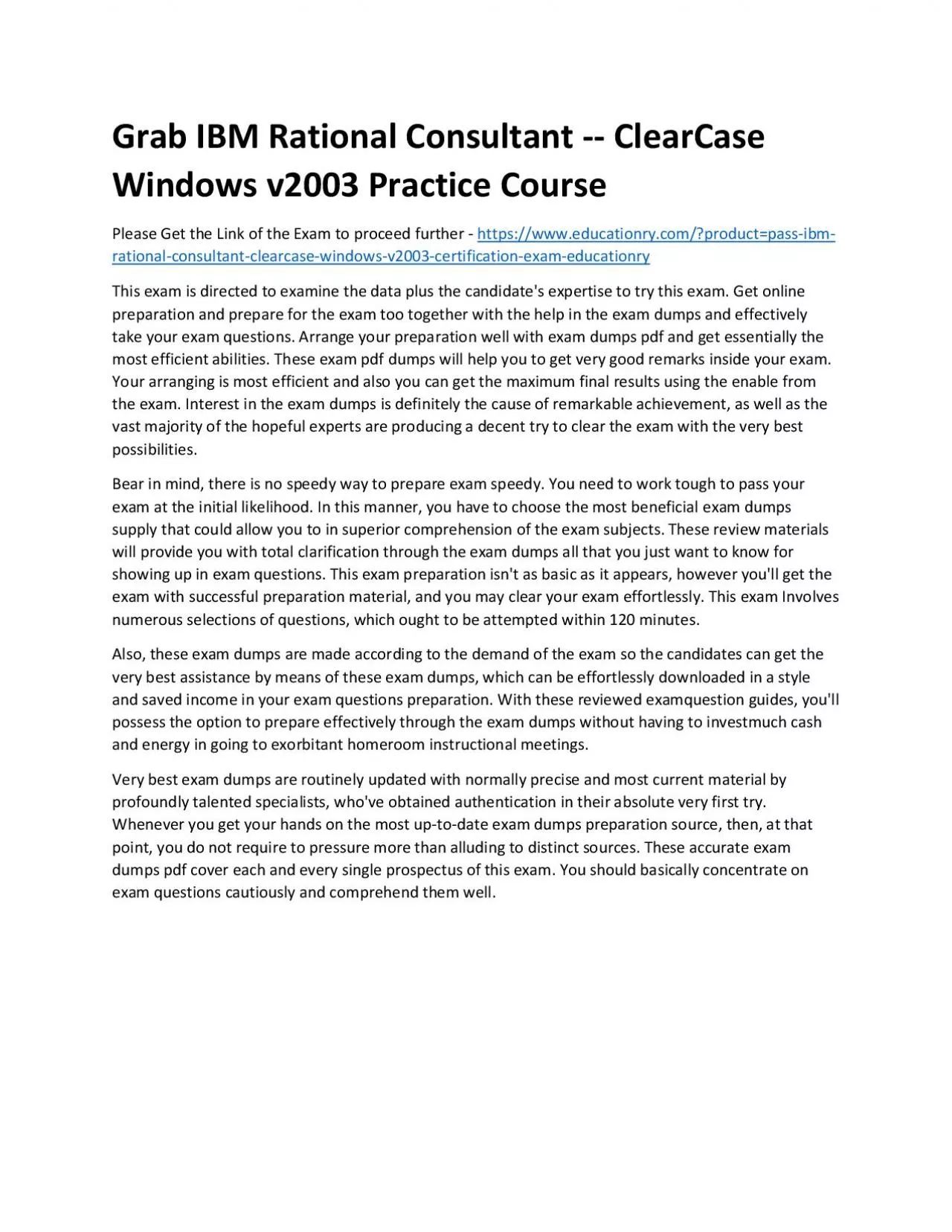 PDF-IBM Rational Consultant -- ClearCase Windows v2003