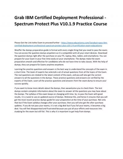 C1000-146: IBM Certified Deployment Professional - Spectrum Protect Plus V10.1.9