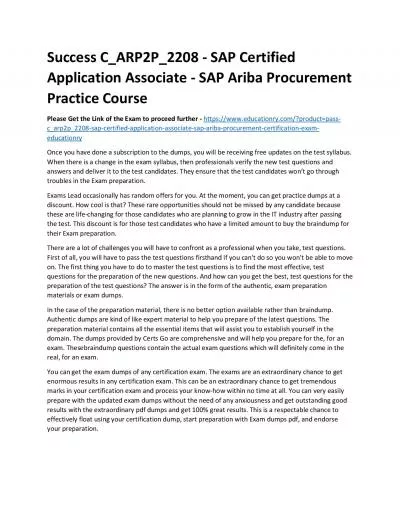 C_ARP2P_2208 - SAP Certified Application Associate - SAP Ariba Procurement