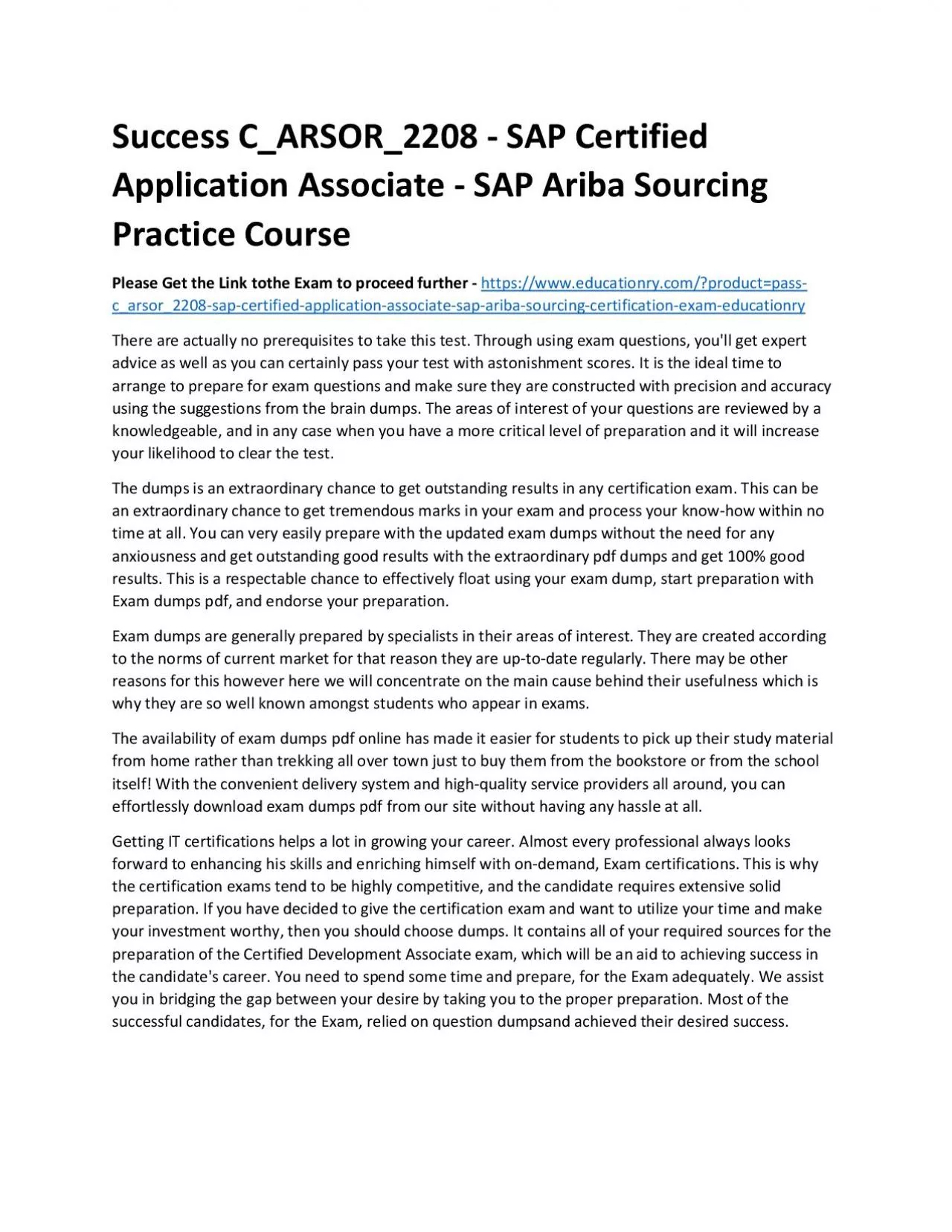 C_ARSOR_2208 - SAP Certified Application Associate - SAP Ariba Sourcing