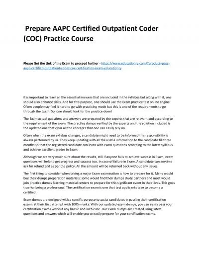 AAPC Certified Outpatient Coder (COC)