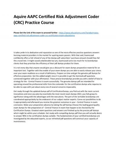 AAPC Certified Risk Adjustment Coder (CRC)