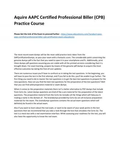 AAPC Certified Professional Biller (CPB)