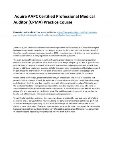 AAPC Certified Professional Medical Auditor (CPMA)