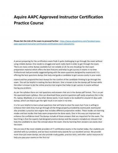 AAPC Approved Instructor Certification