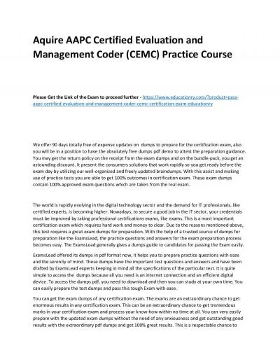 AAPC Certified Evaluation and Management Coder (CEMC)