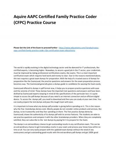 AAPC Certified Family Practice Coder (CFPC)