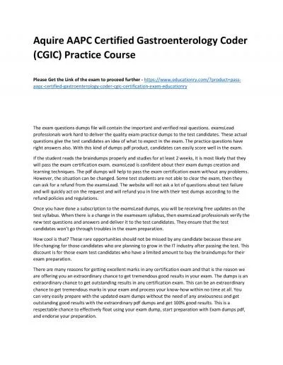 AAPC Certified Gastroenterology Coder (CGIC)