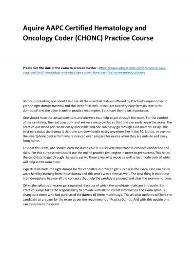 AAPC Certified Hematology and Oncology Coder (CHONC)