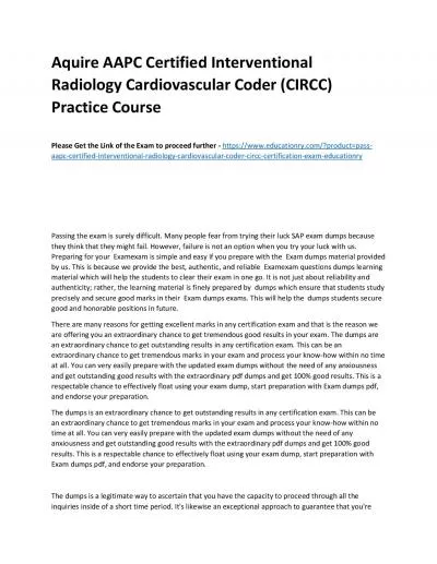 AAPC Certified Interventional Radiology Cardiovascular Coder (CIRCC)