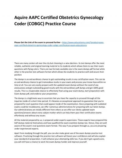 AAPC Certified Obstetrics Gynecology Coder (COBGC)