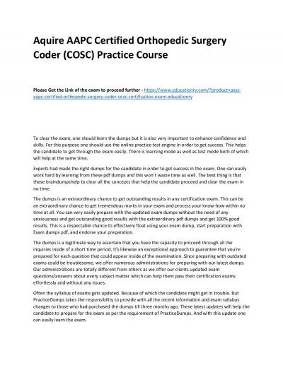 AAPC Certified Orthopedic Surgery Coder (COSC)