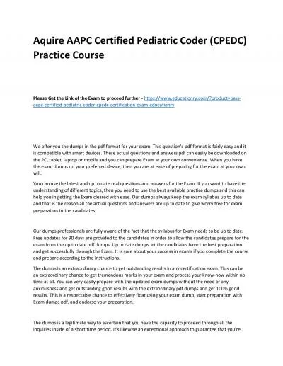 AAPC Certified Pediatric Coder (CPEDC)