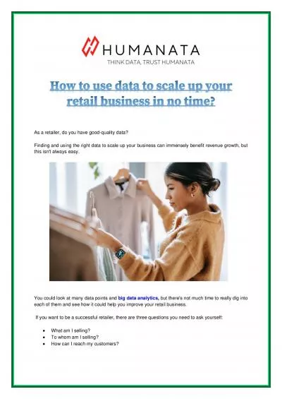 How to use data to scale up your retail business in no time