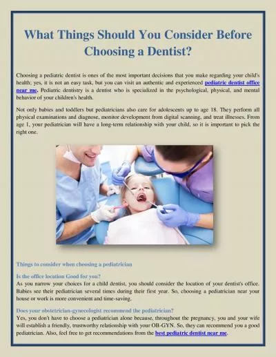 What Things Should You Consider Before Choosing a Dentist?
