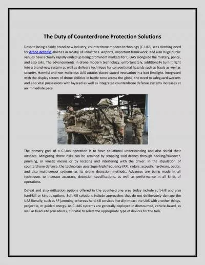 The Duty of Counterdrone Protection Solutions