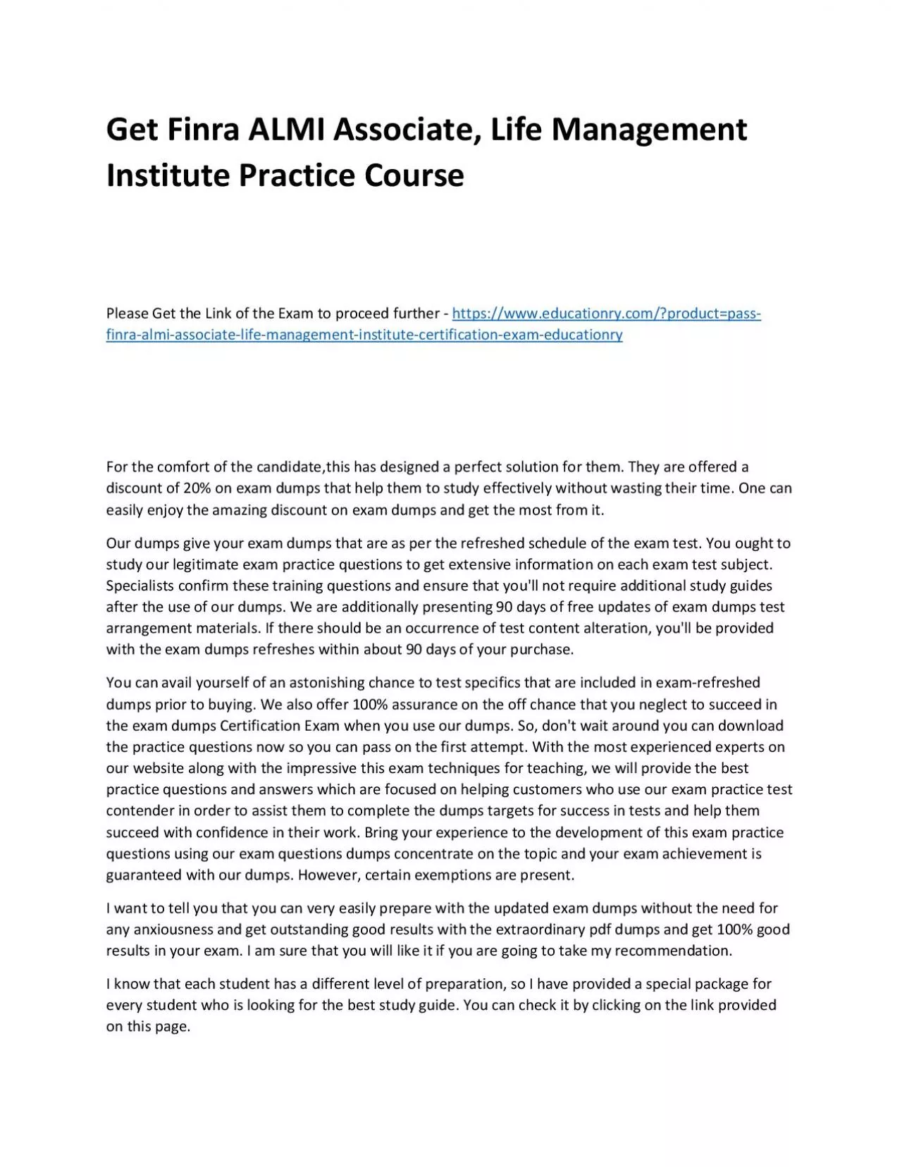 PDF-Finra ALMI Associate, Life Management Institute