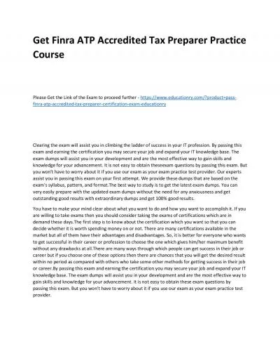 Finra ATP Accredited Tax Preparer