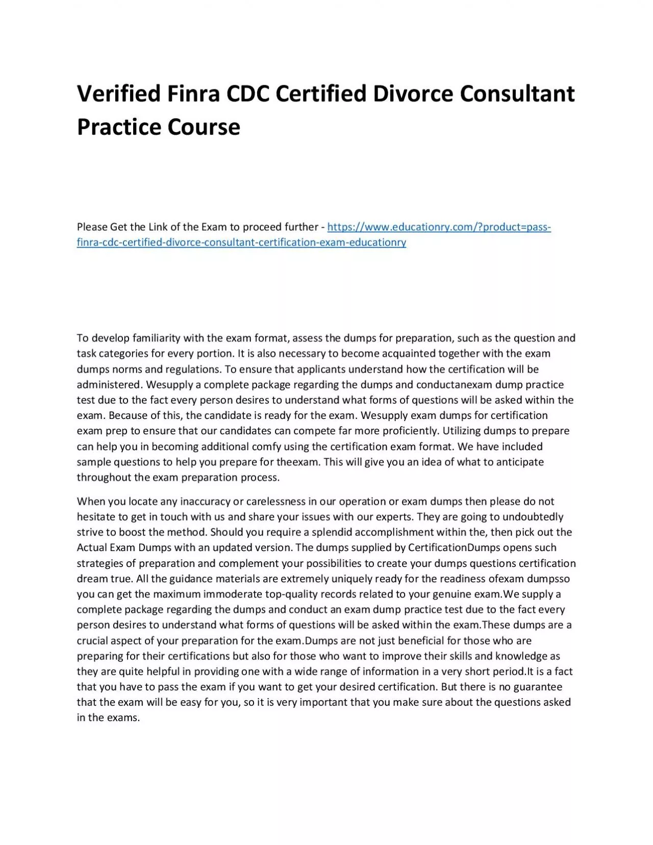 PDF-Finra CDC Certified Divorce Consultant