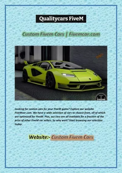 Custom Fivem Cars | Fivemcar.com