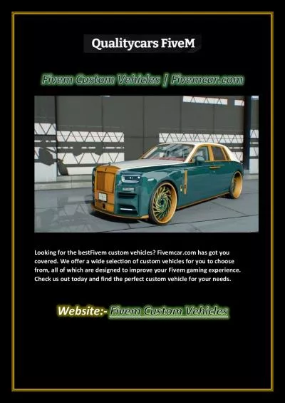 Fivem Custom Vehicles | Fivemcar.com