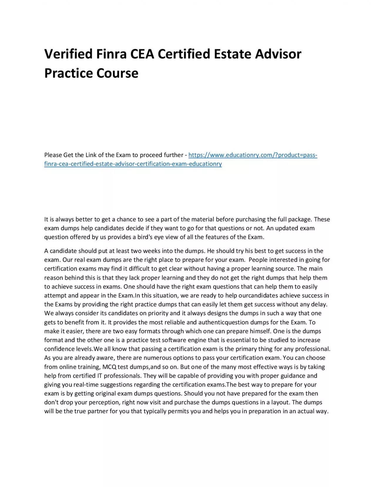 PDF-Finra CEA Certified Estate Advisor