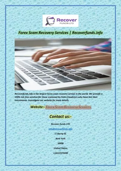 Forex Scam Recovery Services | Recoverfunds.info