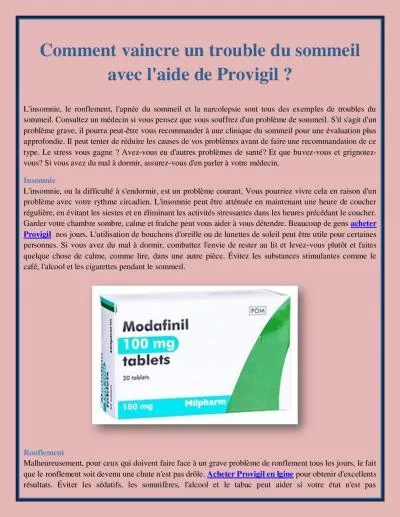 Comment vaincre un trouble du sommeil avec l\'aide de Provigil ?