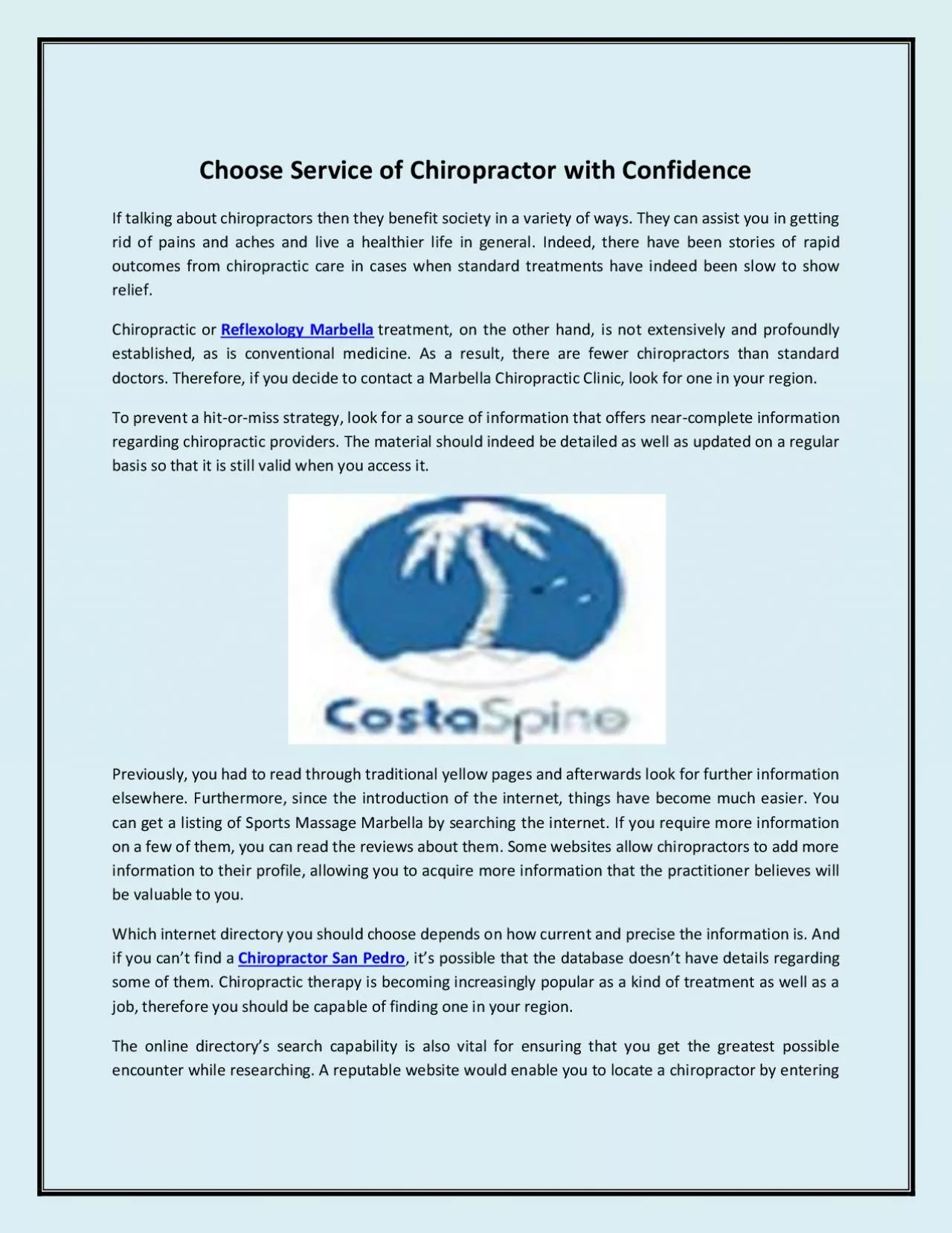 Choose Service of Chiropractor with Confidence
