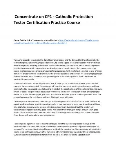 CP1 - Cathodic Protection Tester Certification