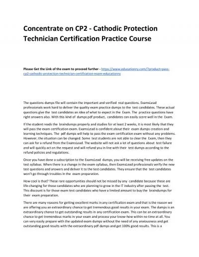 CP2 - Cathodic Protection Technician Certification