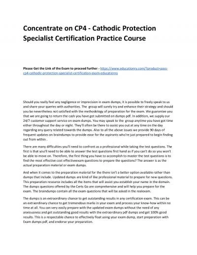 CP4 - Cathodic Protection Specialist Certification